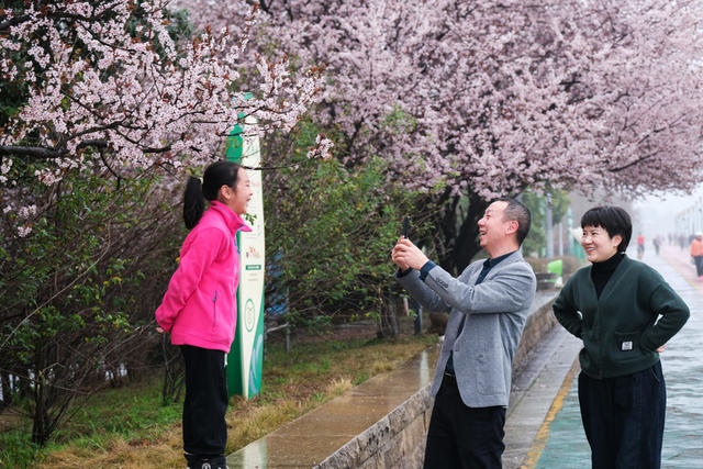 浏阳河风光带，健身步道，春意浓