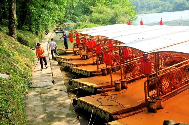 码头  竹筏 水溪  漂流