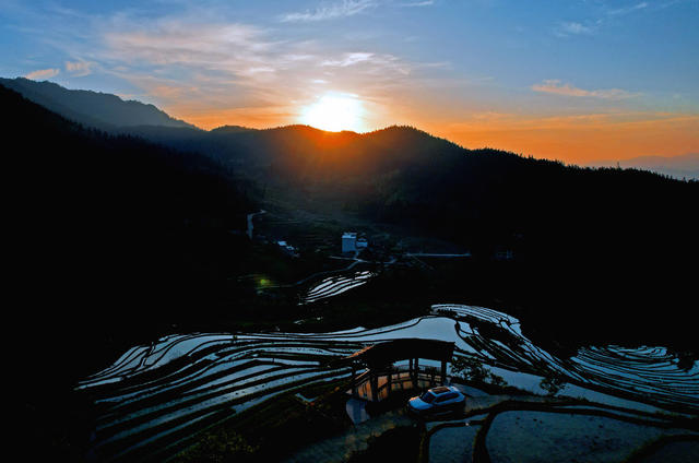 湖南桂东 禾坪梯田 神奇画卷