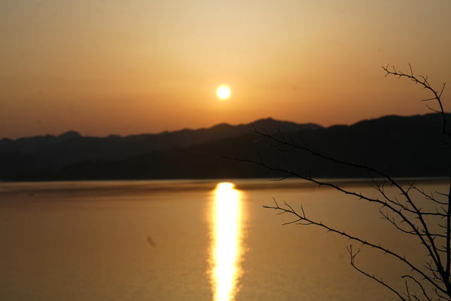 洪江市 清江湖国家湿地公园 夕阳 生态保护