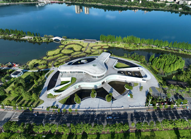 航拍,,湖南,,郴州,,资兴市,,东江湾,,江畔,,水世界,,建筑