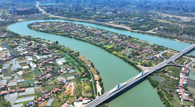 雁城 衡阳 蓝天白云 东洲岛 湘江 乡村 美