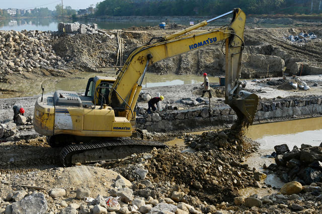 防洪堤,河道,水利,水利设施,城区改造,水利工程,生态环境,机器设备