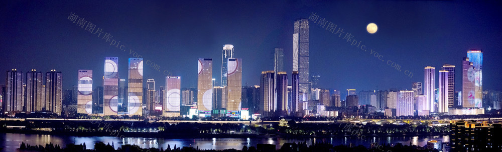 长沙夜景  超级月亮