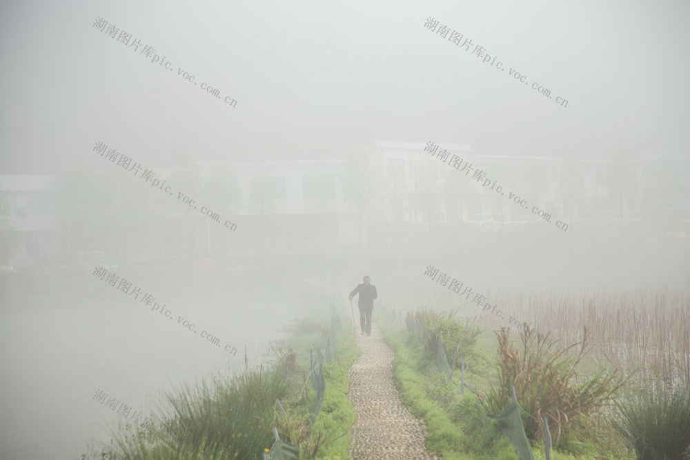 雾天  浏阳  万丰湖  早晨  山水