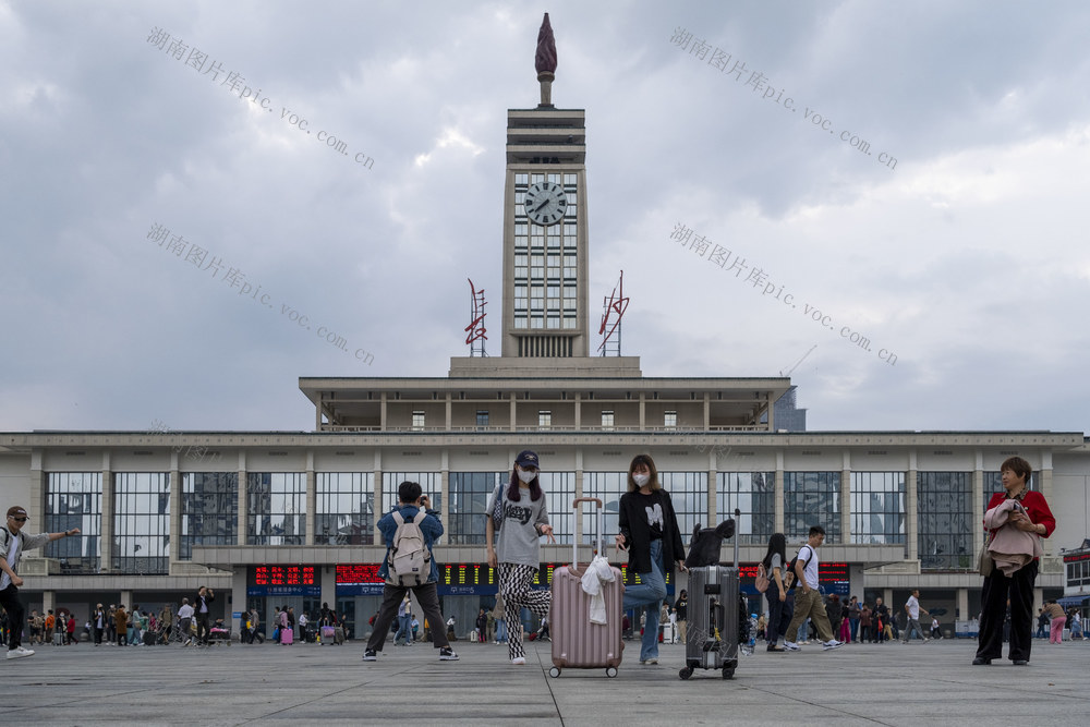 火车站，自拍，旅游