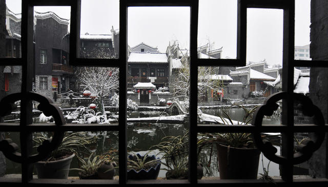 荷塘  雪  美景   古城  吉首