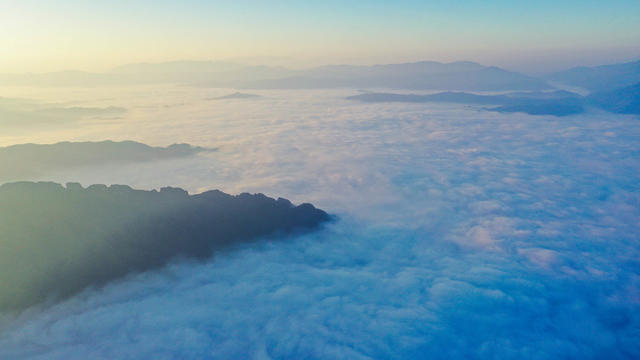 风光 平流雾 景观 江口镇