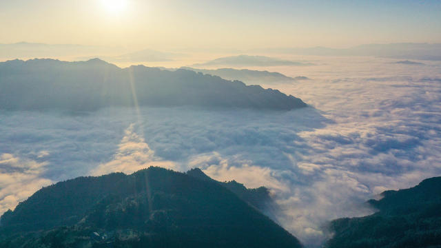 风光 平流雾 景观 江口镇
