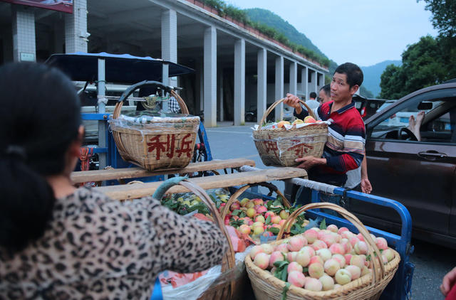 湖南资兴市 东江湖 大坝码头 水果 