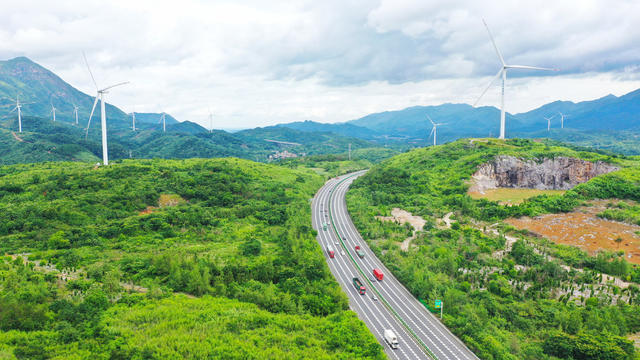 高速  风电  风景  绿色  新能源