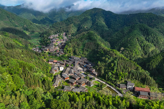 传统村落 旅游 特色民居 雾 古侗寨