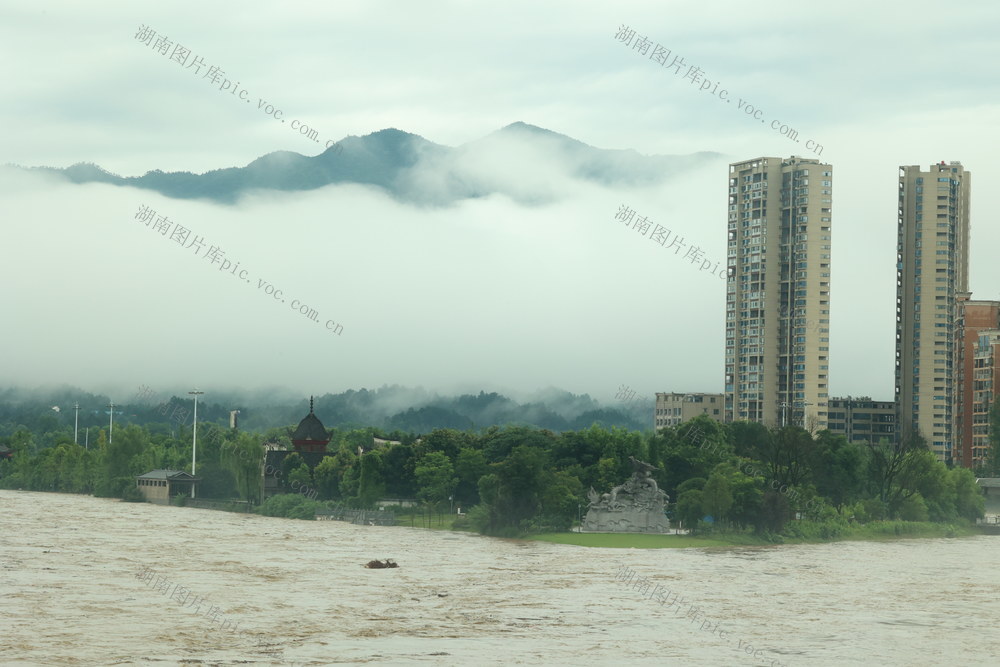 强降雨 洪水 平溪江 洪峰 航拍