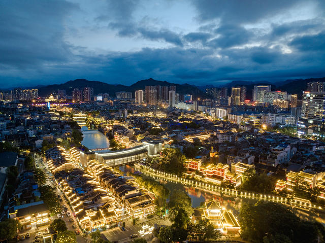 暮色 乾州古城 夜色