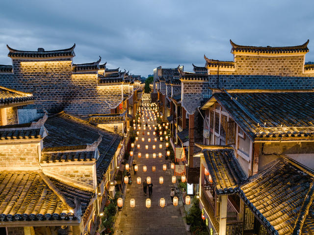 暮色 乾州古城 夜色