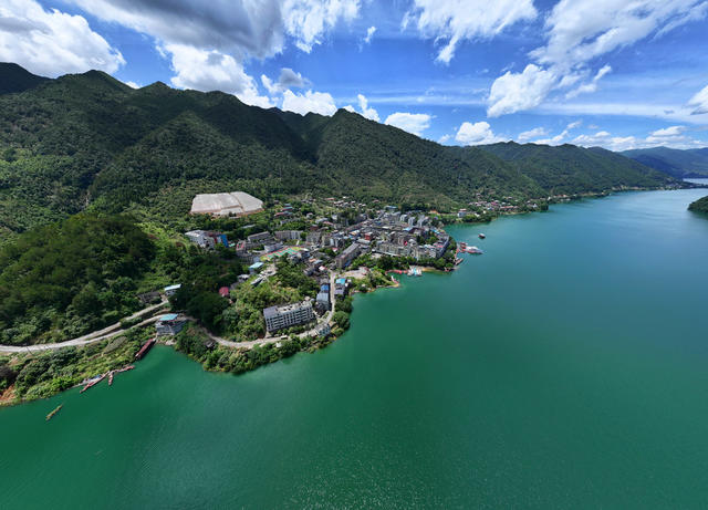 资兴 东江湖 蓝天白云 山水生态画卷