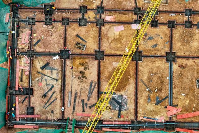 通道转兵纪念馆 红色 建设 工人 施工