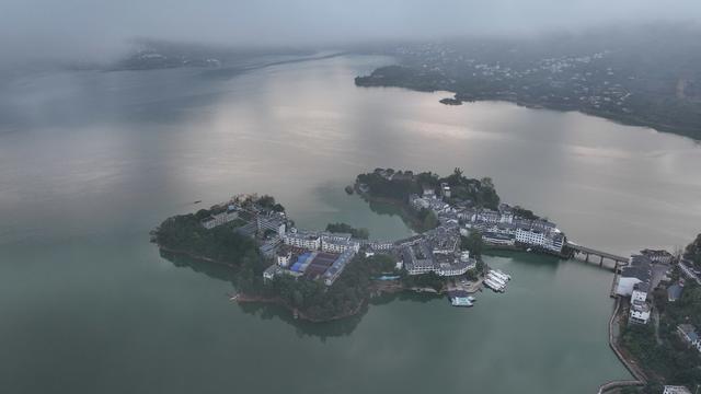 航拍  江南水中镇 东江湖中花  湖南  郴州  资兴市  黄草镇   黄建华