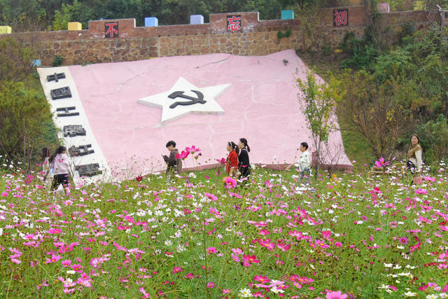 经济  旅游  深秋  景区  花海  游客