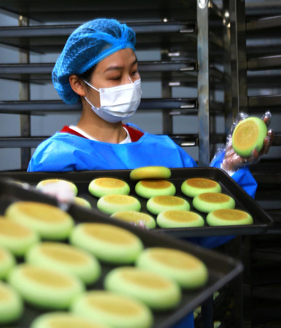 湖南  郴州  苏仙区 坳上镇  田家湾村    乌米食品  乌米香姐 
 非遗作坊  工人  村民  乌叶奶香饼  大湾区  订单 