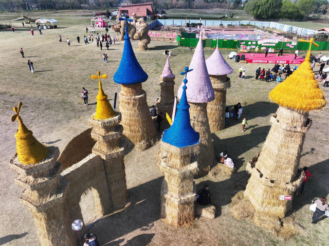 经济  文化旅游  先祖故园  稻草艺术  护城河  游客