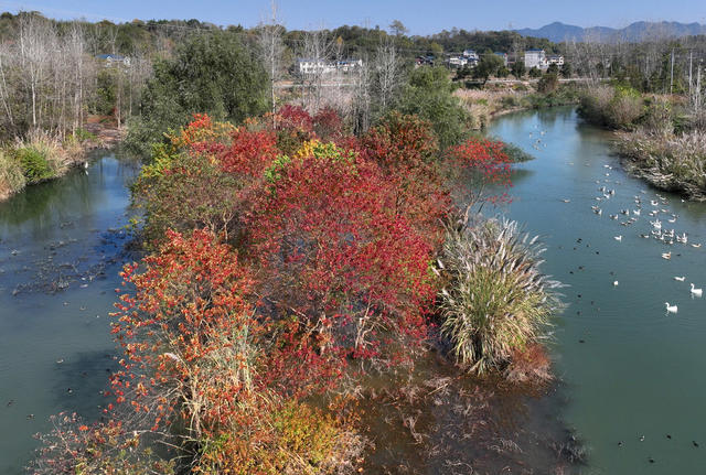 冬日山村美如画