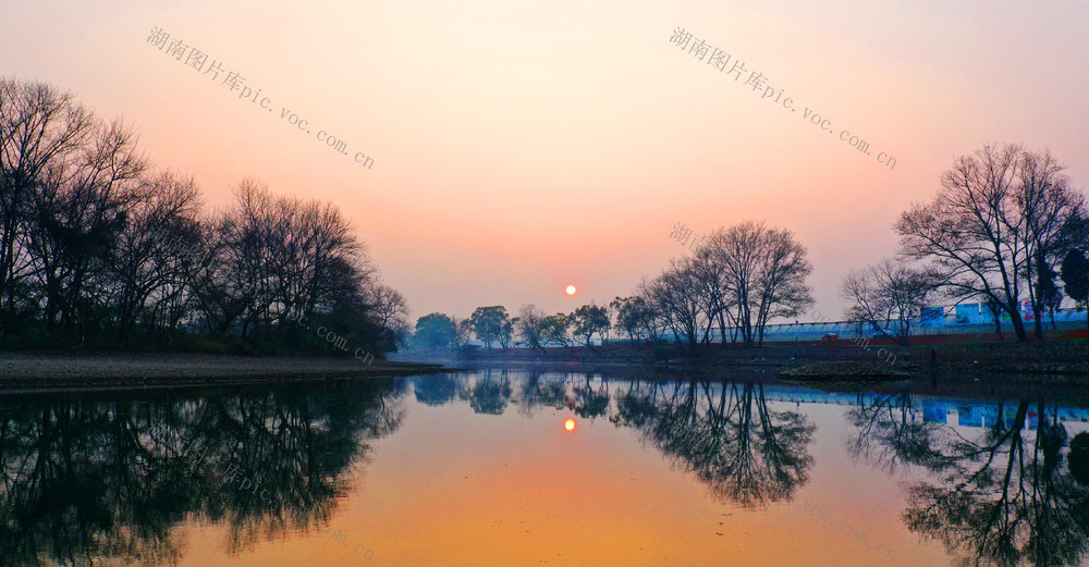 嘉禾：钟水河畔夕阳美