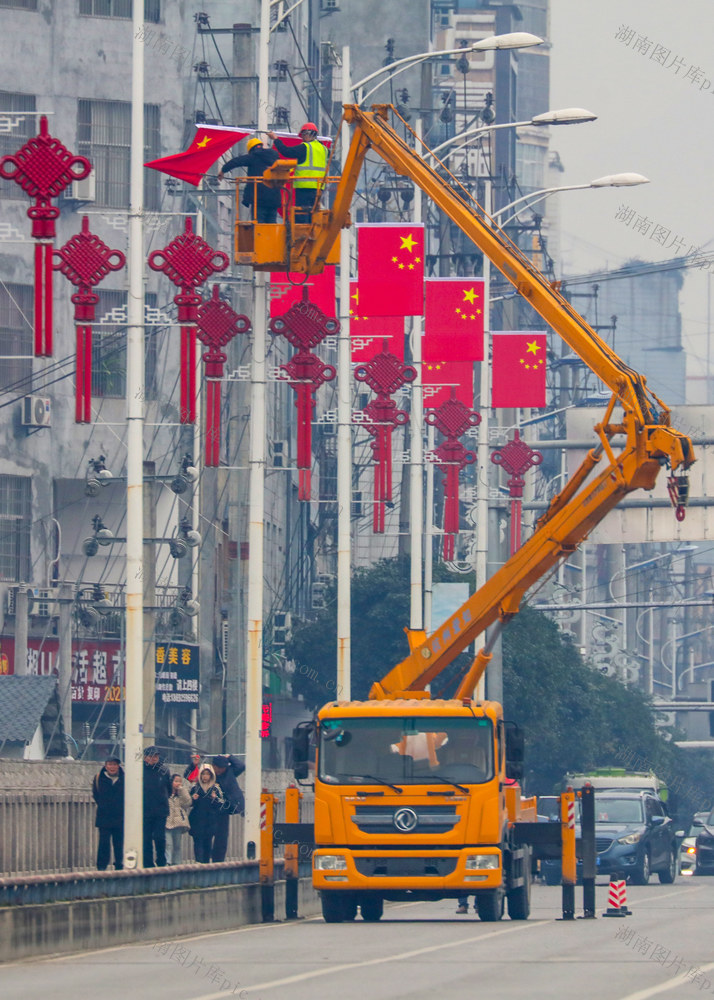 湖南，龙山，城市，市容市貌，佳节