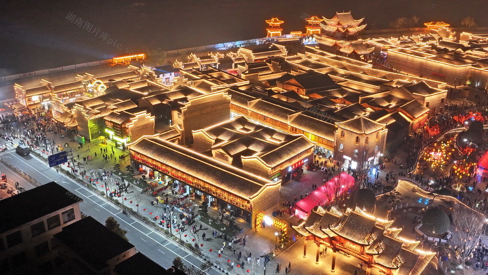 益阳口古城口夜景