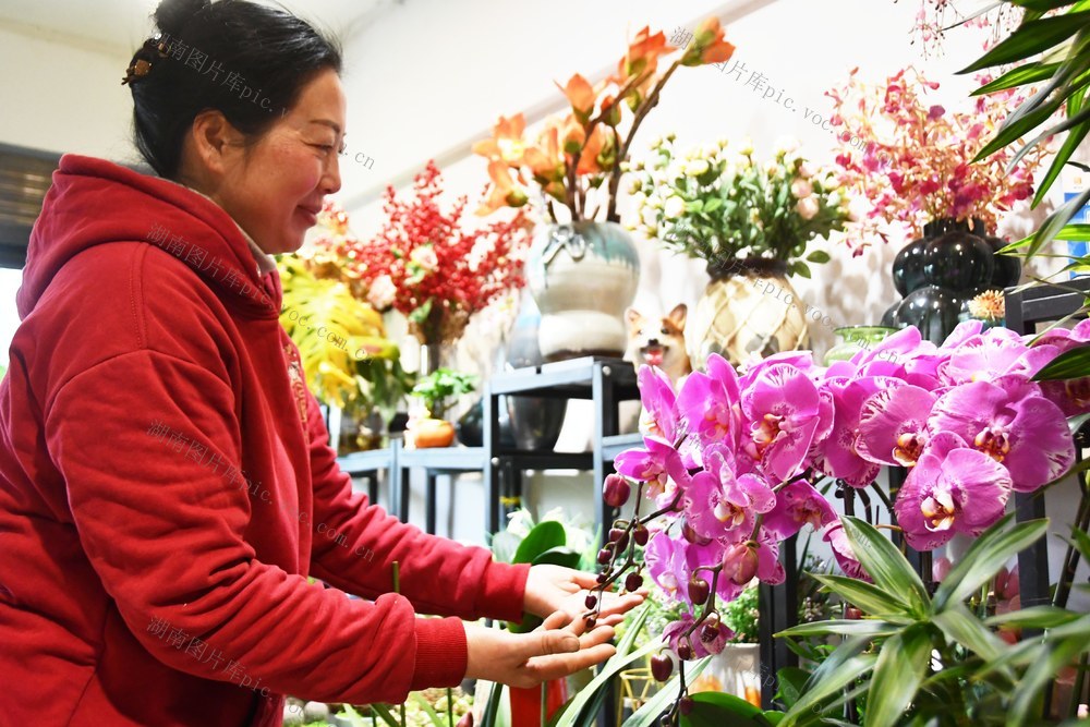   选购鲜花迎新春