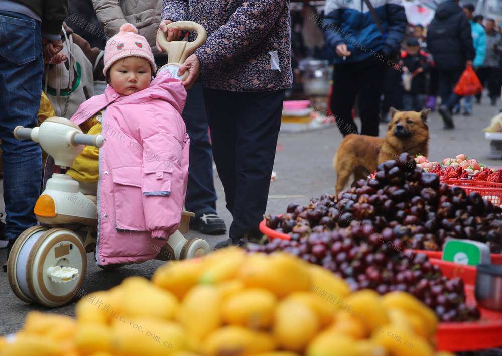赶集 春天 经济 集市 小朋友 采购 商品 交易