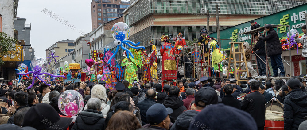 春节 非遗 民俗 过年 故事 故事会 比故事 抬阁故事会 岳阳 汨罗 长乐