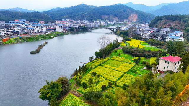 河流、乡村、春天、生态、环境