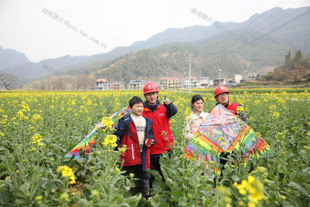 供电线路  放风筝