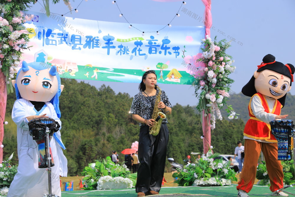 风筝 音乐 桃花 春季 旅游