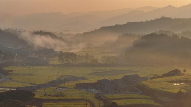 春日，新农村，油菜花
