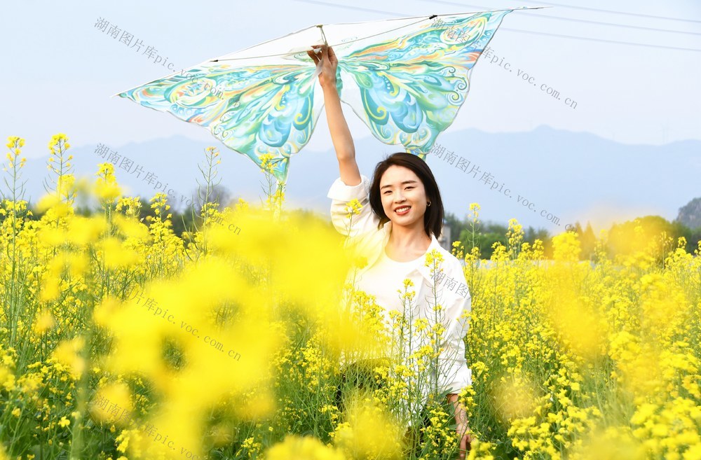 踏青赏花放纸鸢