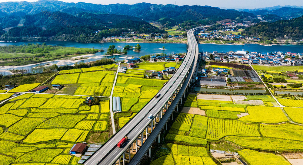 交通  高速公路  G65包茂高速  油菜花  春天  怀化
