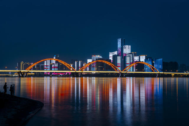 福元大桥 夜景 长沙