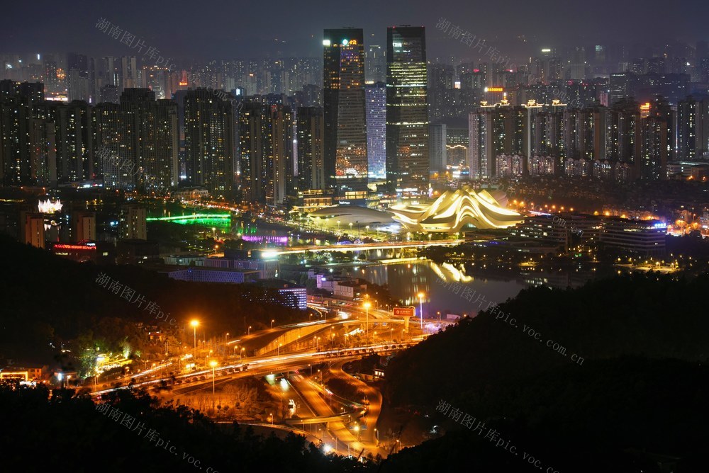 岳麓山 梅溪湖 夜景 长沙