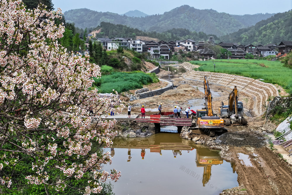 水利 堤坝 春耕 河道 河