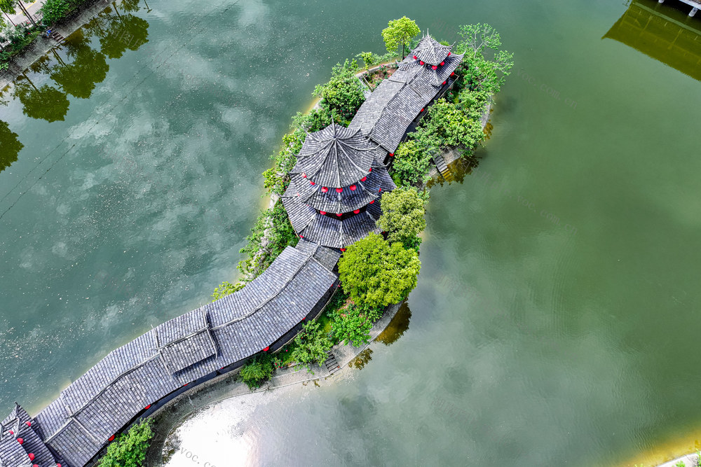 园林 湖 阁 廊 江南