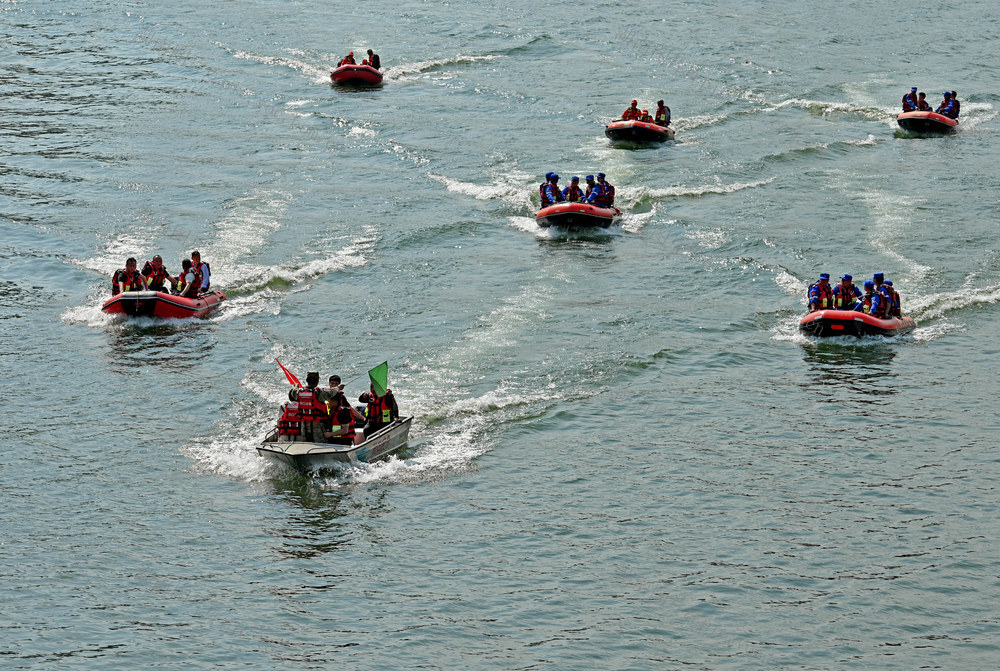 应急演练 水  江 救援 冲锋舟  救生艇 抢险 训练  防汛 处险 