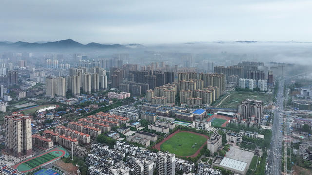 怀化，主城区，航拍，风光，春天