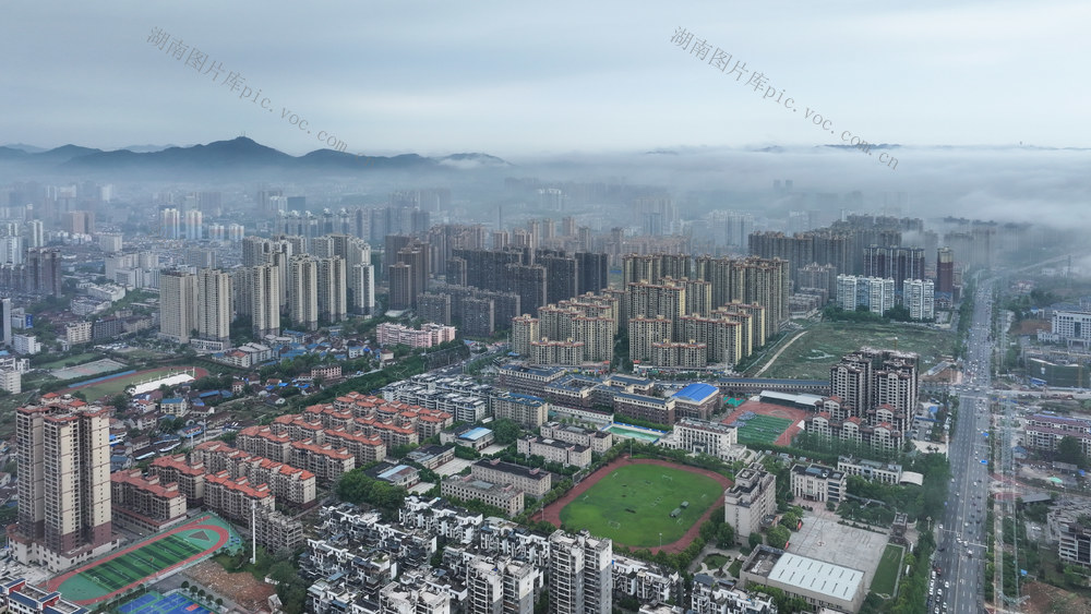 怀化，主城区，航拍，风光，春天