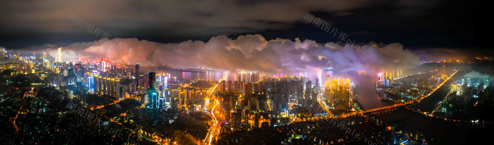 长沙，航拍，全景