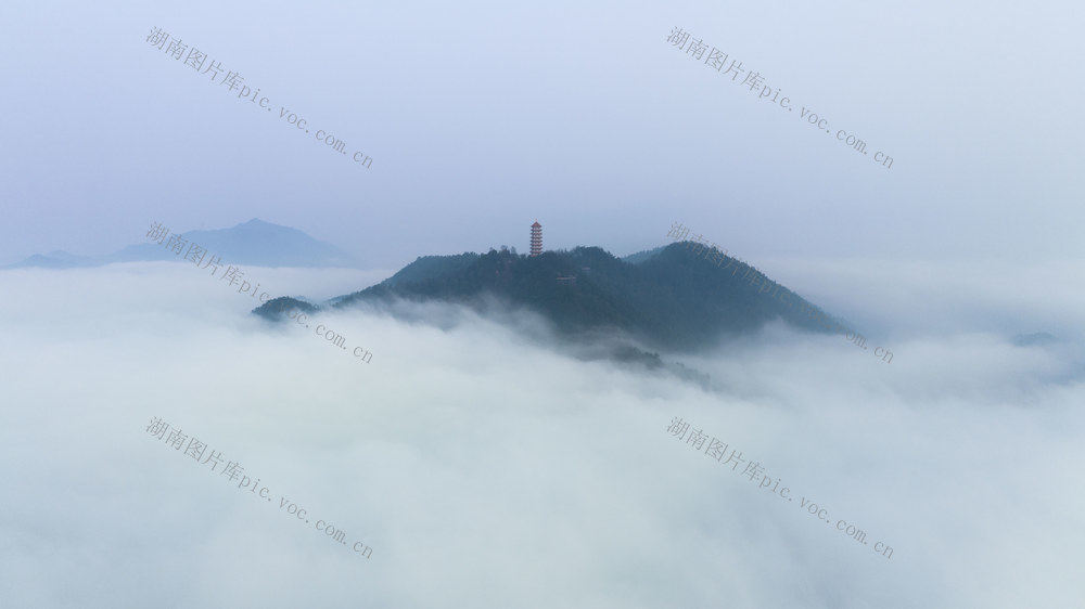 浏阳，航拍，西湖山，云海