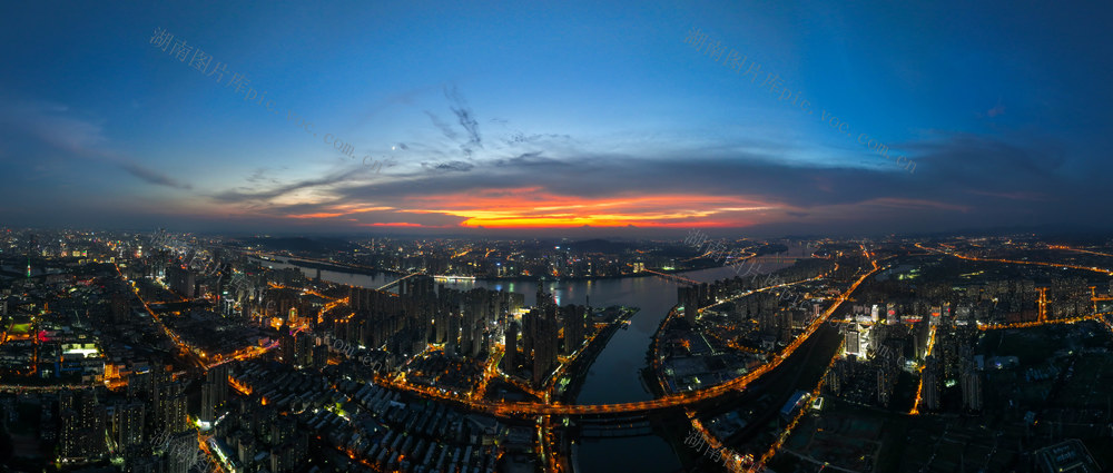 长沙全景晚霞