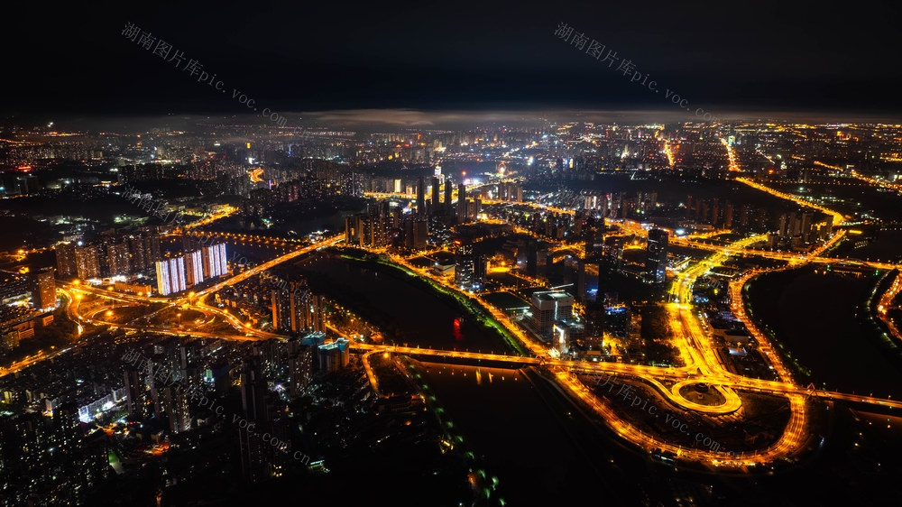 长沙鸭嘴铺公园夜景