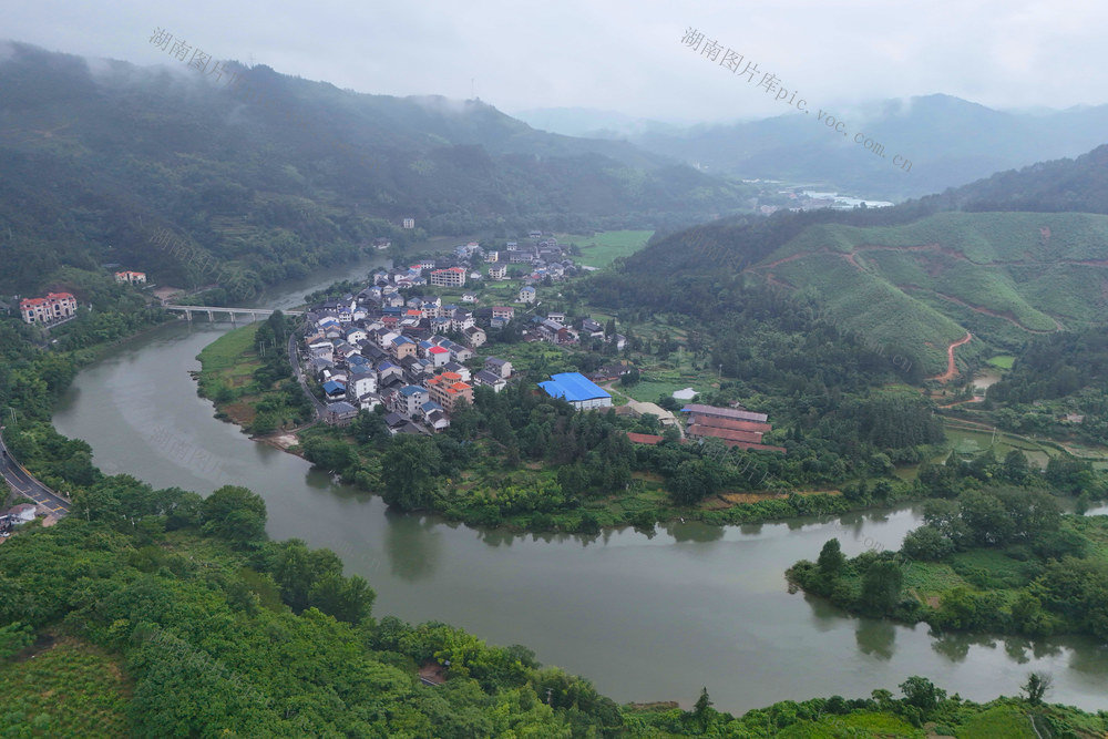 农村、村庄、乡村、景色、夏日